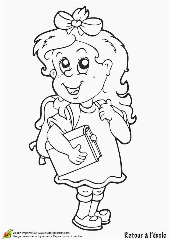 coloriage fille 4 ans unique illustration du retour l ecole d une jeune fille colorier