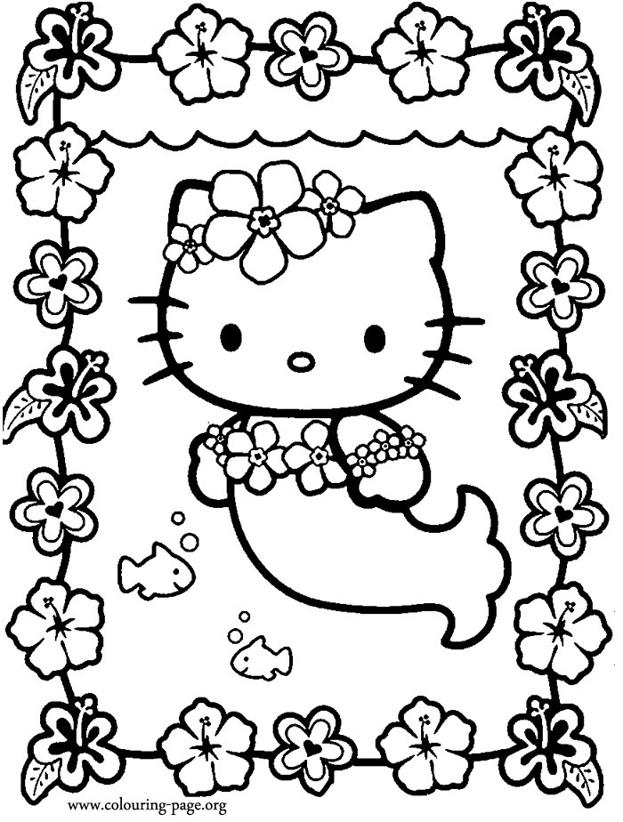 19 dessins de coloriage hello kitty sirene imprimer a