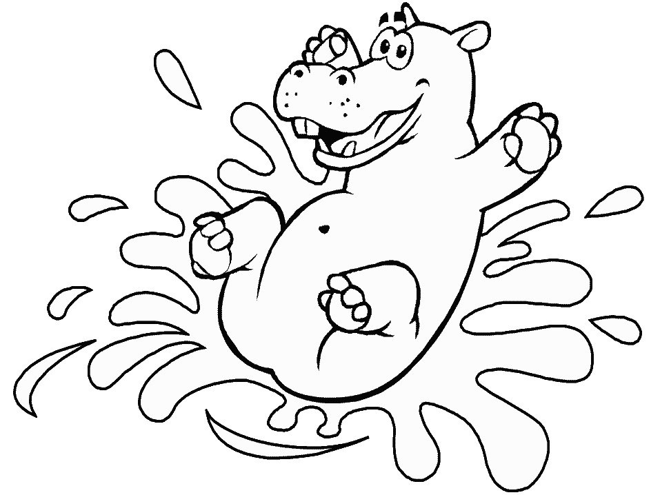 cute hippo coloring pages to kids