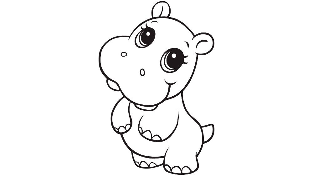 imagenes dibujos de crias de hipopotamos