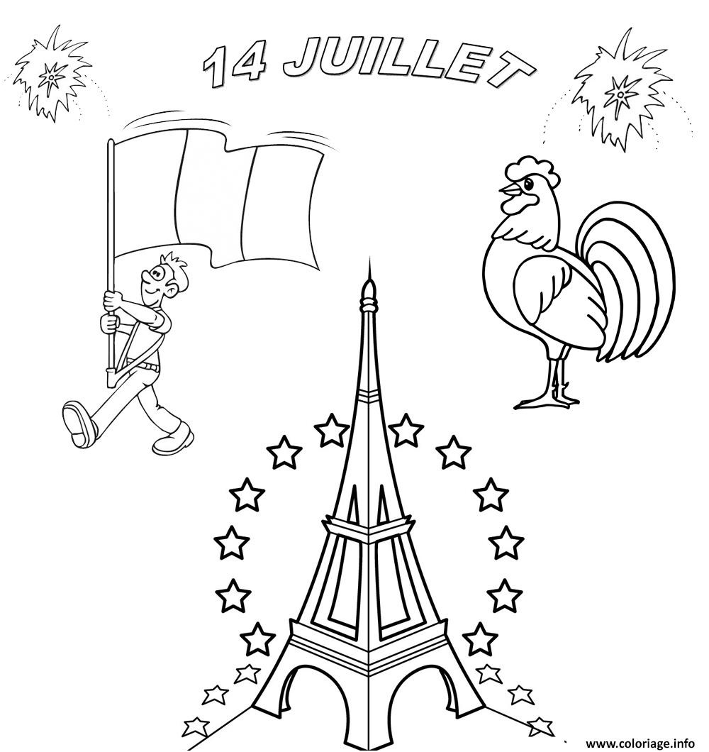 fete nationale francaise 14 juillet coloriage dessin