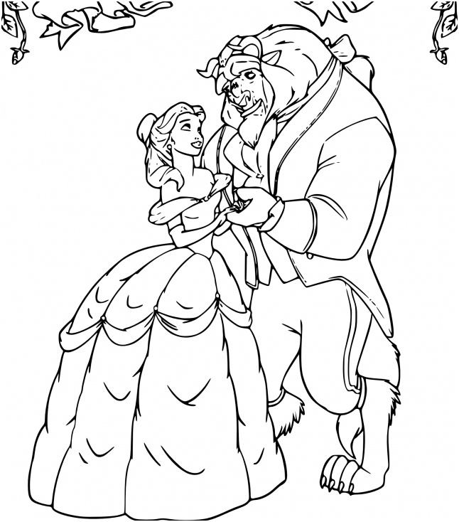 coloriage belle et la bete