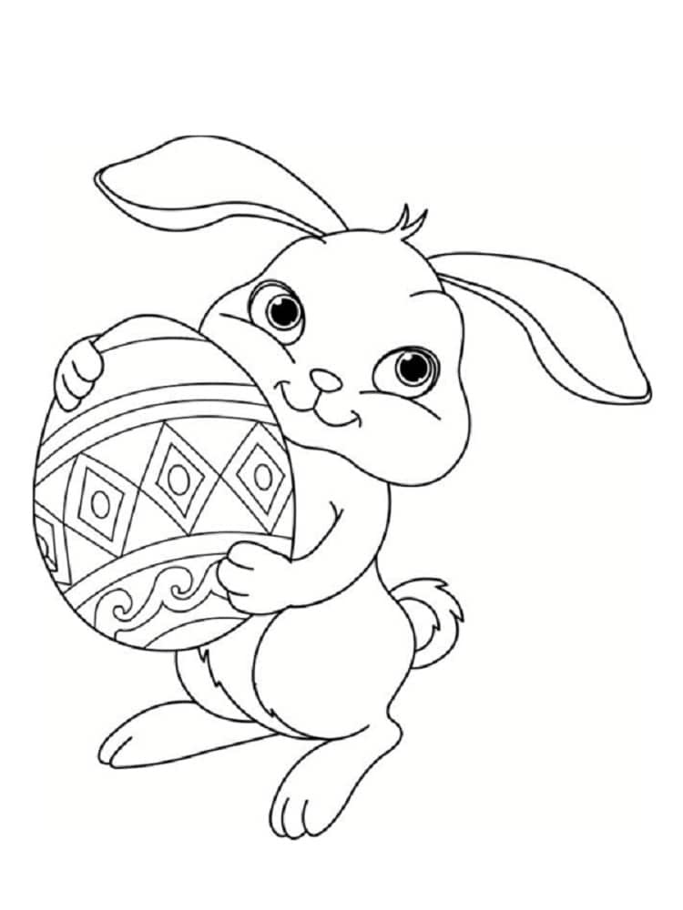 coloriage lapin de paques