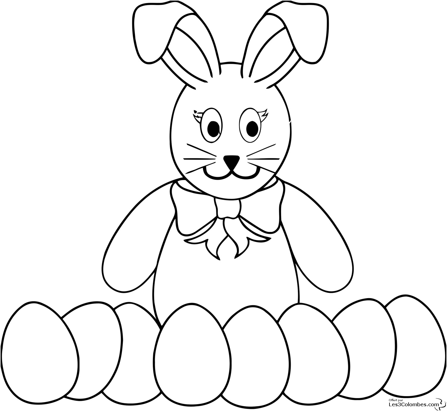 coloriage lapin de paques en ligne