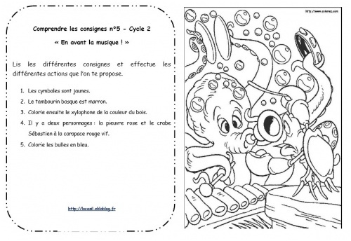 lire et prendre les consignes cycle 2 a