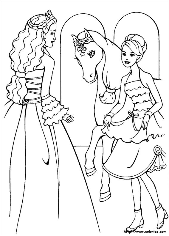 dessin barbie cheval magique imprimer