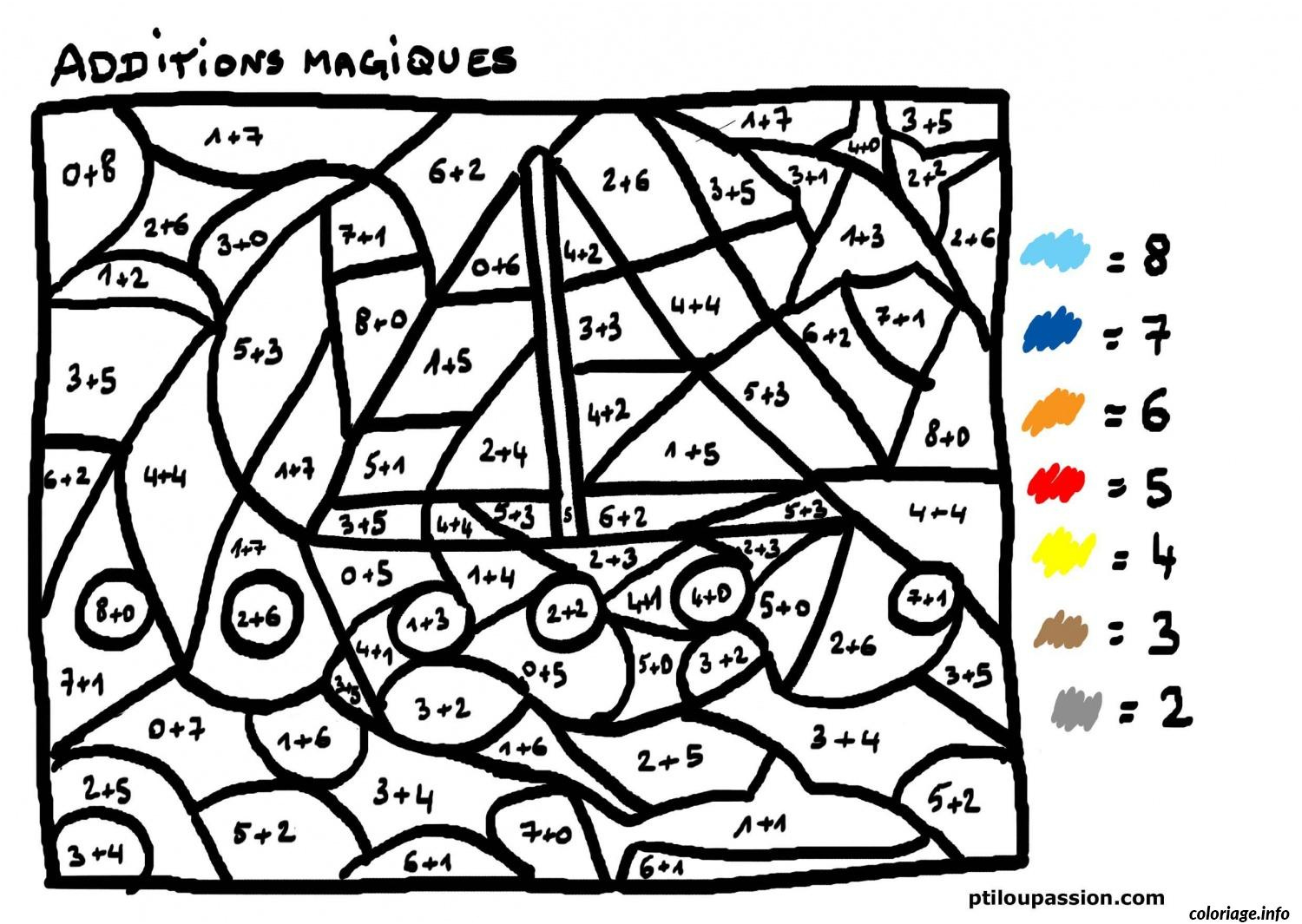 magique addition 27 coloriage 9764