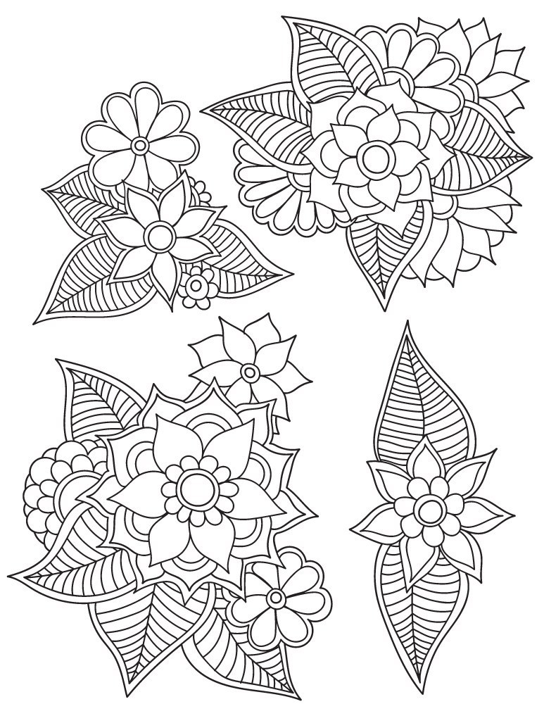 mandalas fleurs dessin coloriage grands