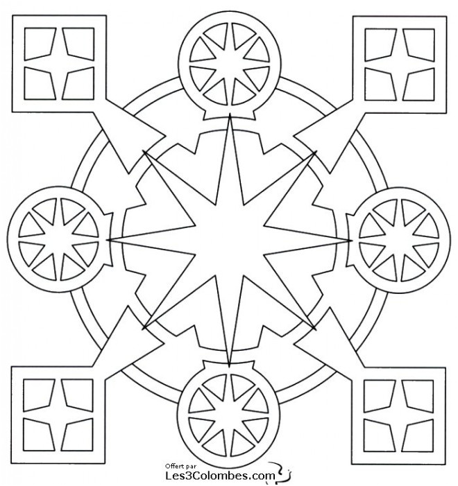 mandala carreaux et cercles en ligne