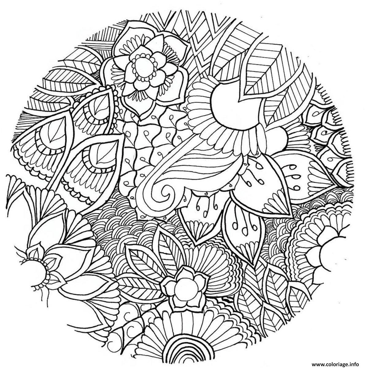 mandala fleurs ve ales foret adulte coloriage dessin