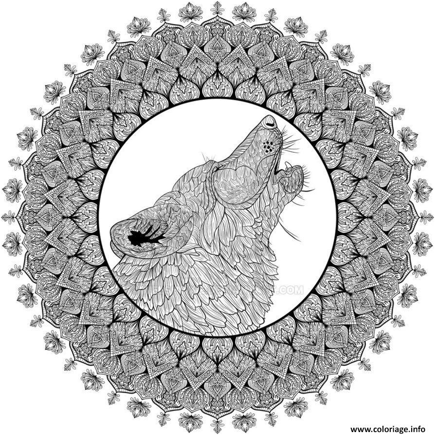 coloriage loup mandala genial livre coloriage avec numero