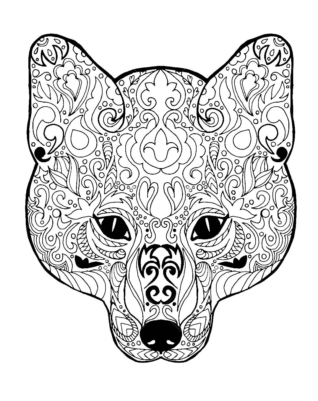 image=renards coloriage tete de renard avec motifs 1