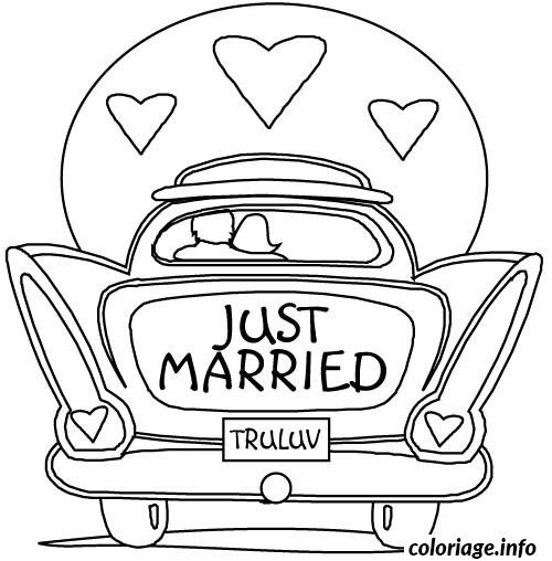 dessin voiture mariage coloriage dessin 1029