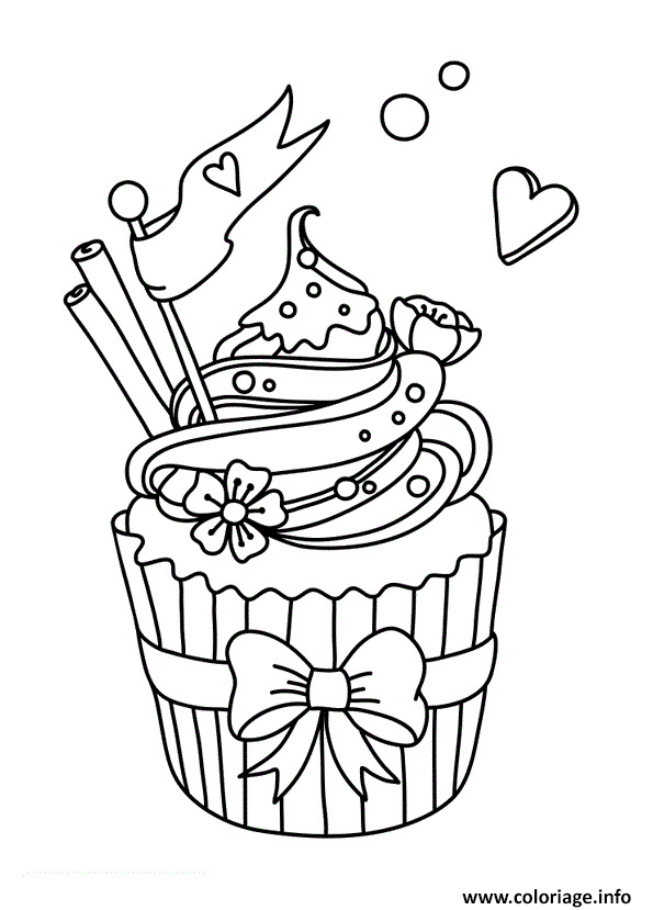 cupcake mignon coloriage dessin
