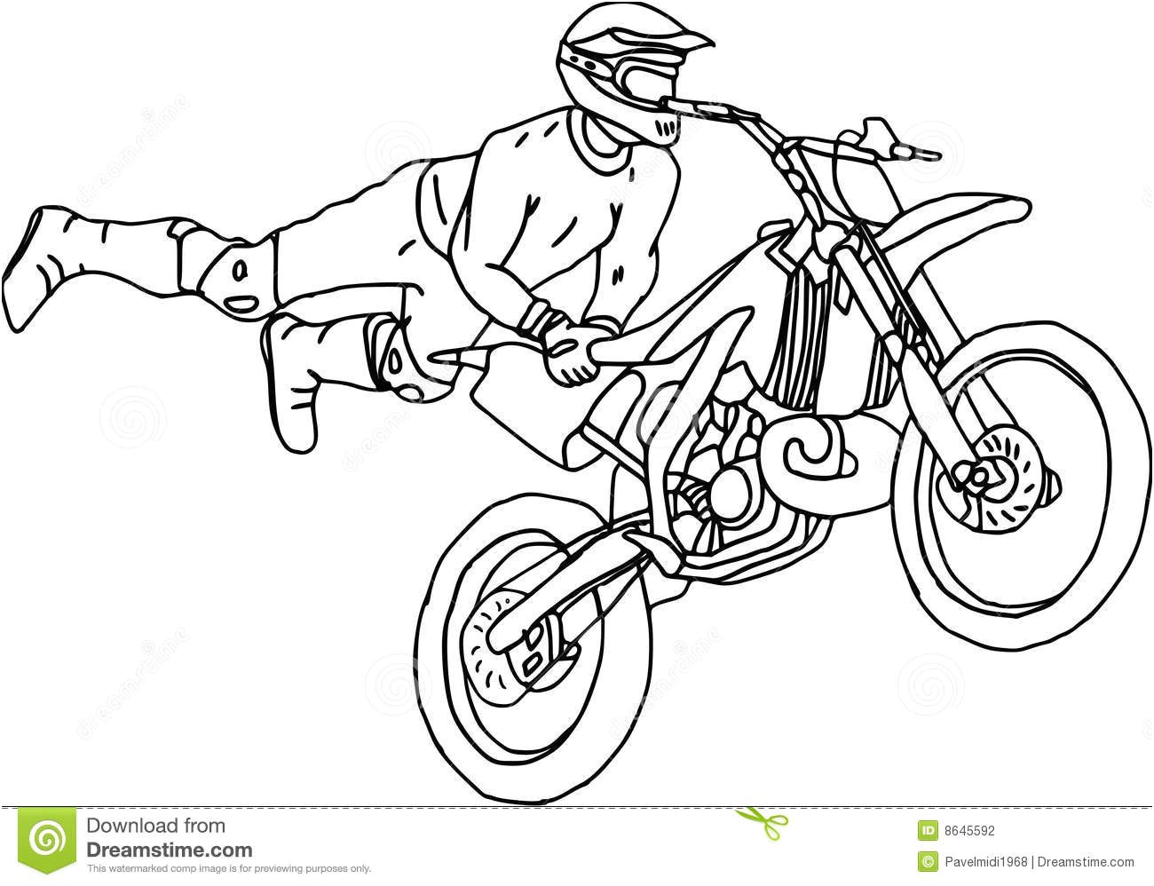 coloriage motocross freestyle moto freestyle stock vector illustration of cross bike
