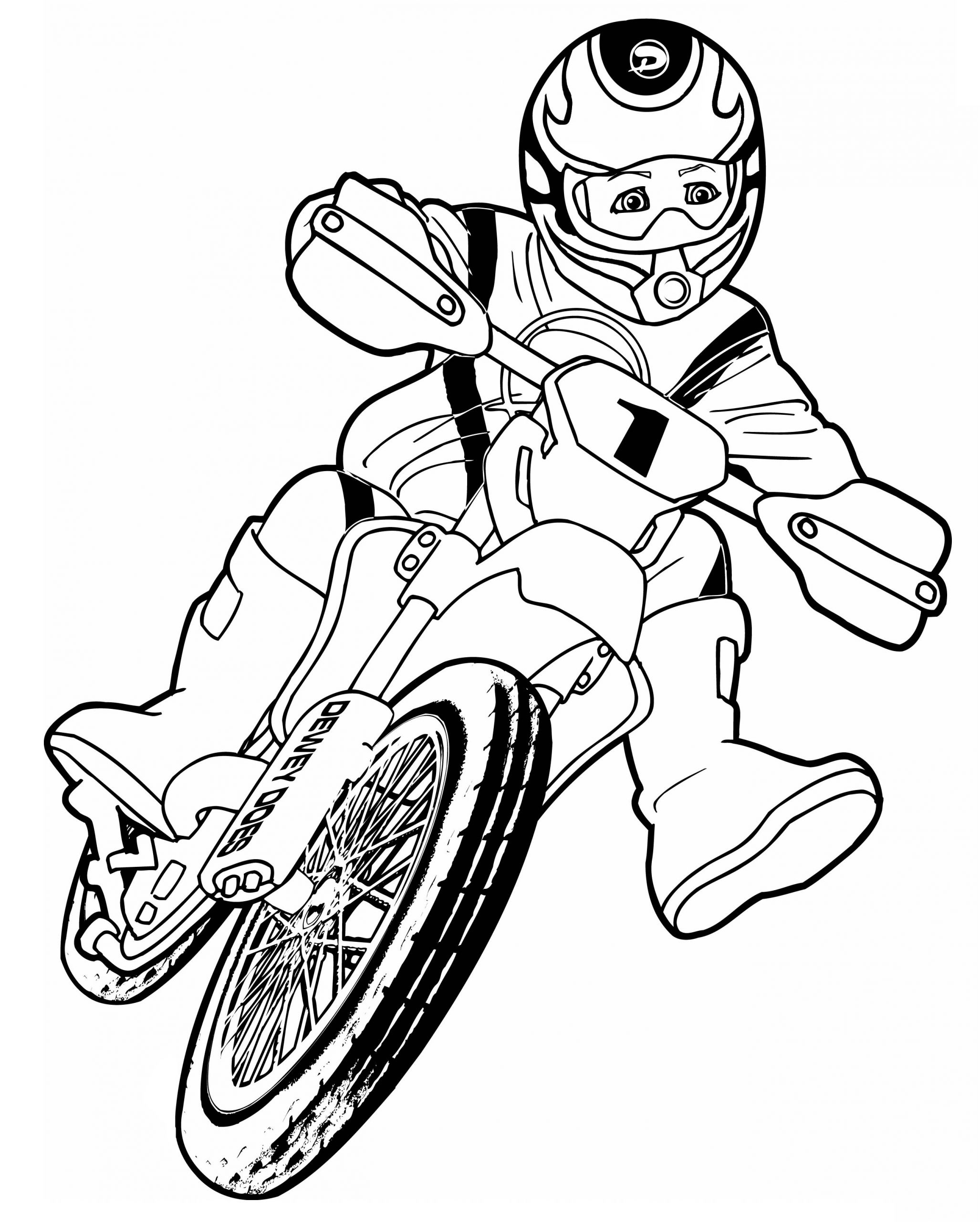coloriage moto cross motocross