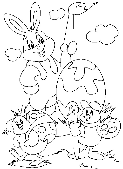 coloriage paques lapin oeuf