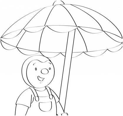 coloriage t choupi sous le parasol