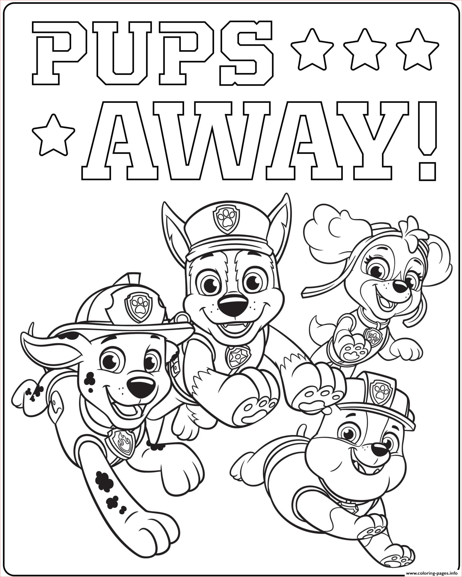 paw patrol ultimate rescue pups away printable coloring pages book