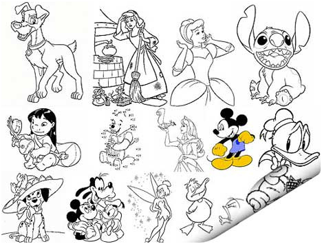 900 disney characters in black and