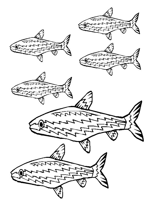 dessin de poisson rouge a imprimer