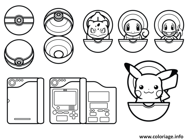 pokemon pikachu pokeball coloriage