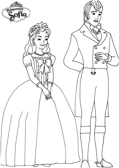 coloriage princesse sofia et prince