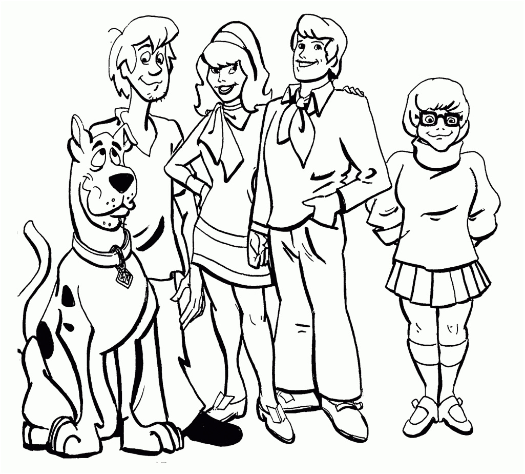 scooby doo gang coloring page