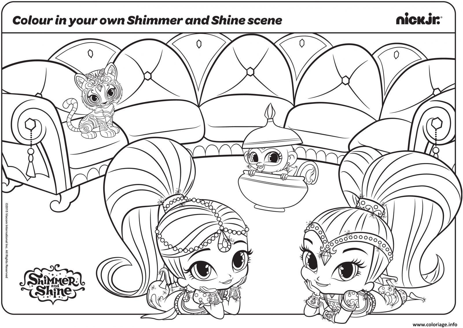 dessus coloriage shimmer and shine