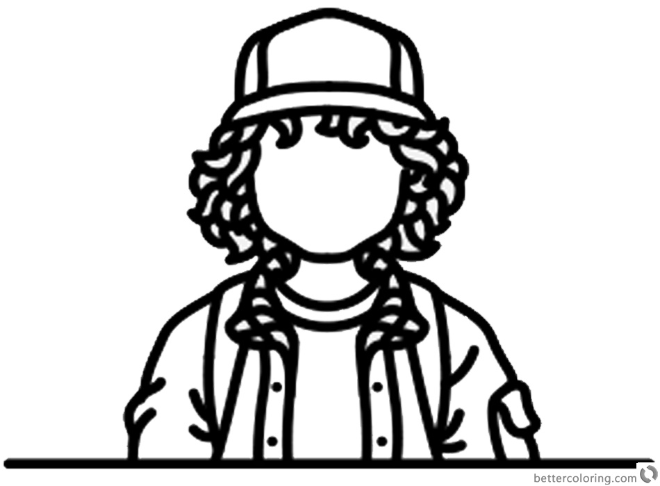 stranger things coloring pages no face dustin henderson by sofia