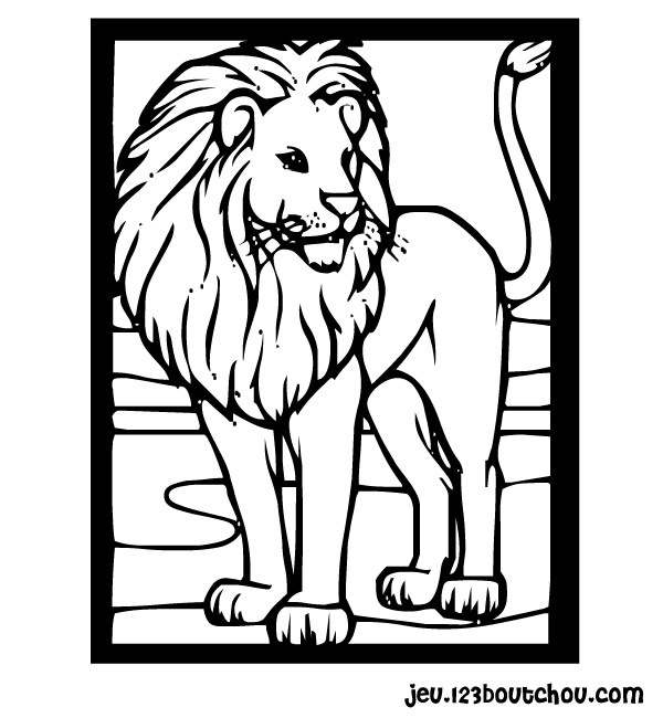 dessin tete de lion a imprimer
