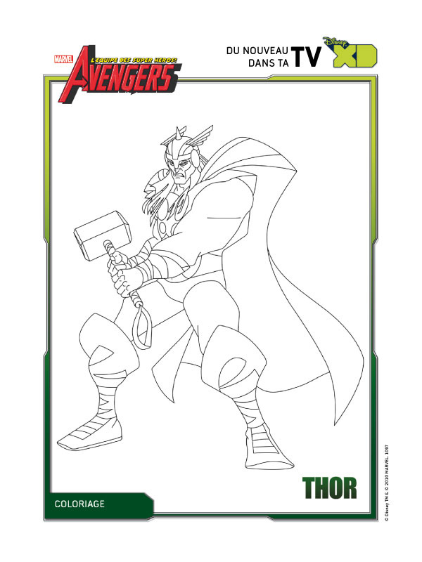 coloriage avengers thor