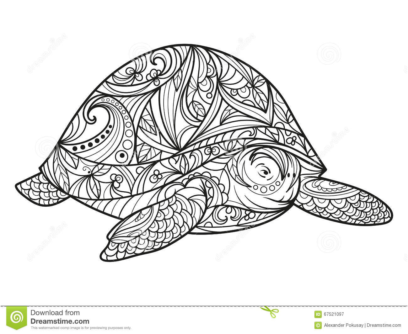 illustration stock livre de coloriage de tortue pour le vecteur d adultes image