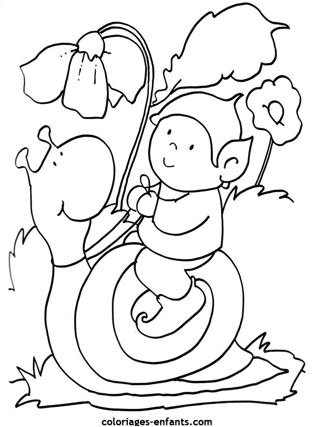 hugo l escargot dessin a colorier ecureuil