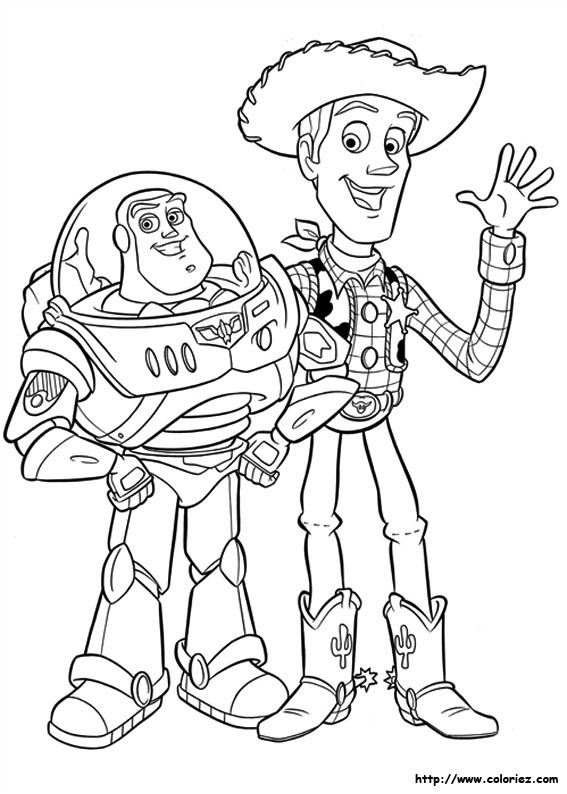 coloriage de woody et buzz l eclair