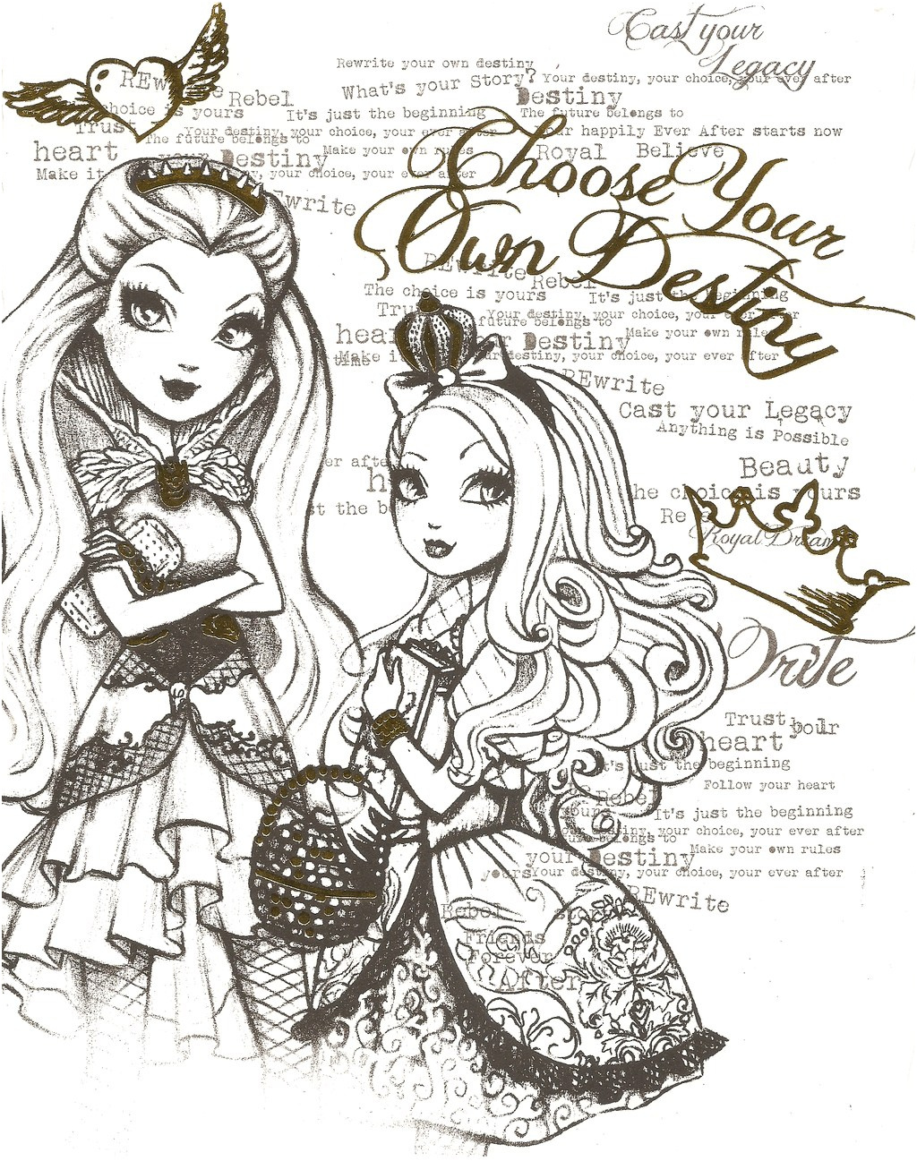 6152 ever after high color page 6 by obscurepairingviantart 4624 tea party kawaii coloriage dessin