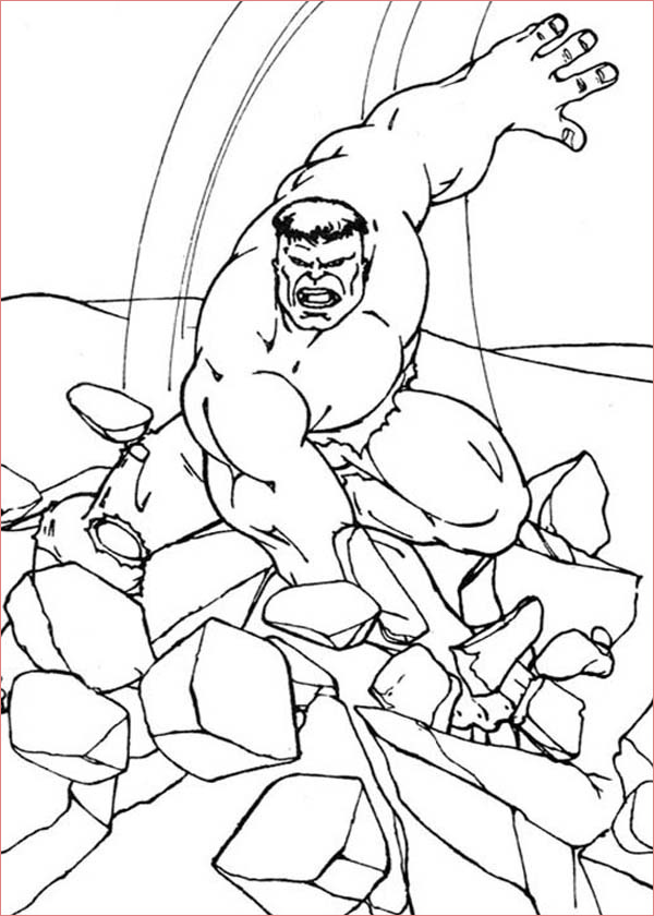 hulk smashing floor coloring page