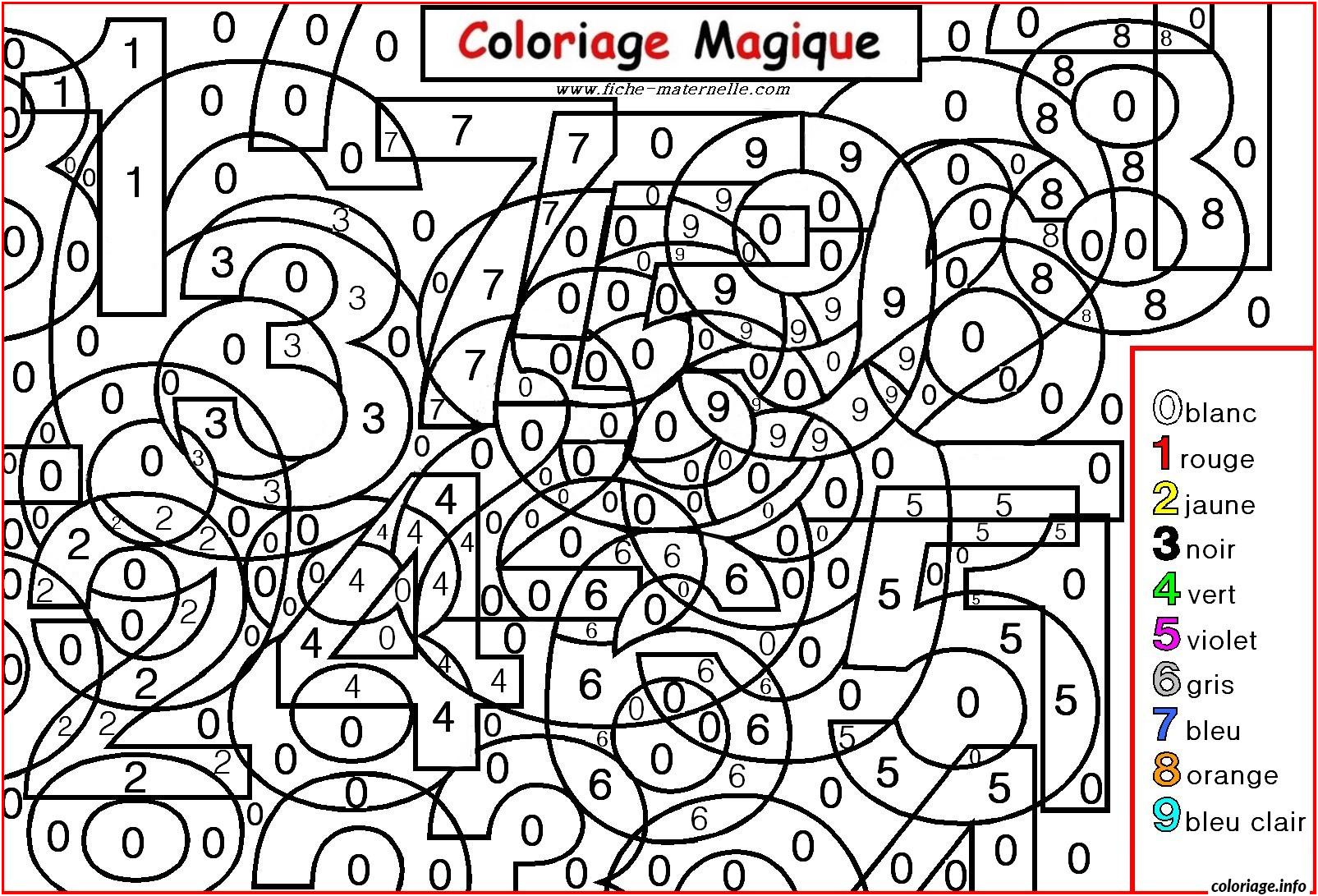 magique chiffres maternelle coloriage 9824