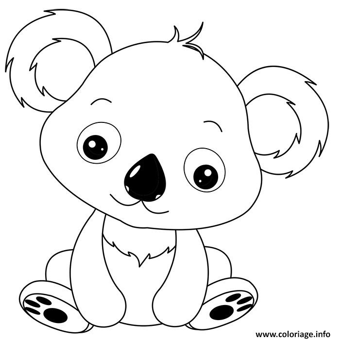 animaux mignon de bebe koala coloriage dessin