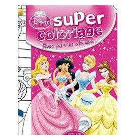 disney super coloriage disney princesses avec plein de stickers livre