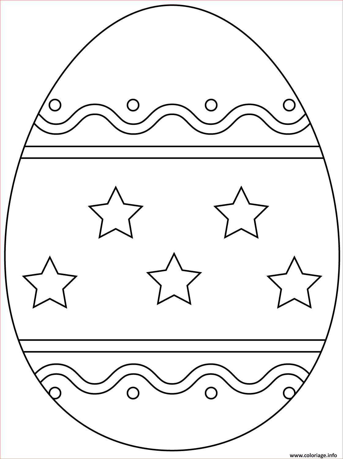 oeuf de paques avec simple pattern coloriage dessin