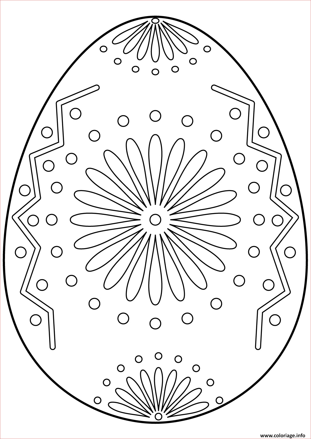 oeuf de paques avec floral ornament coloriage dessin