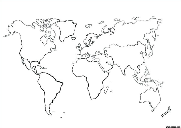 coloriage carte du monde vierge