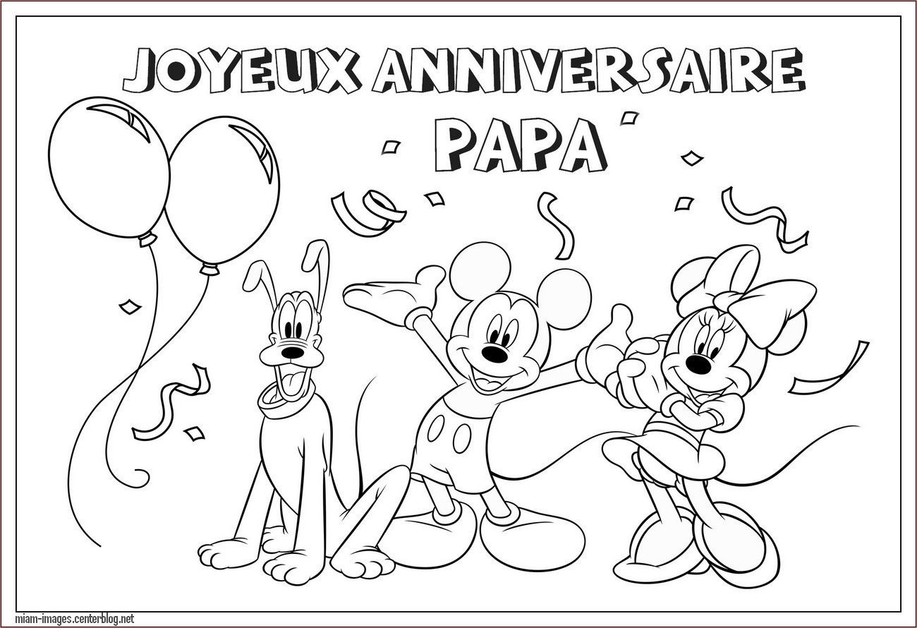 coloriage anniversaire papa mickey coloring page