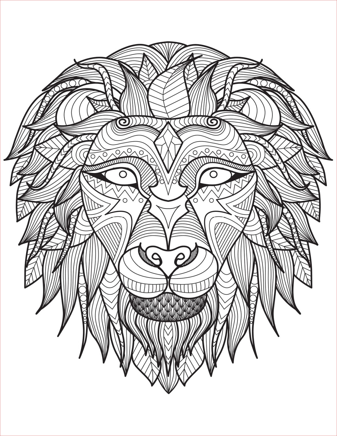 lion dessin difficile art therapie bestiaire a imprimer