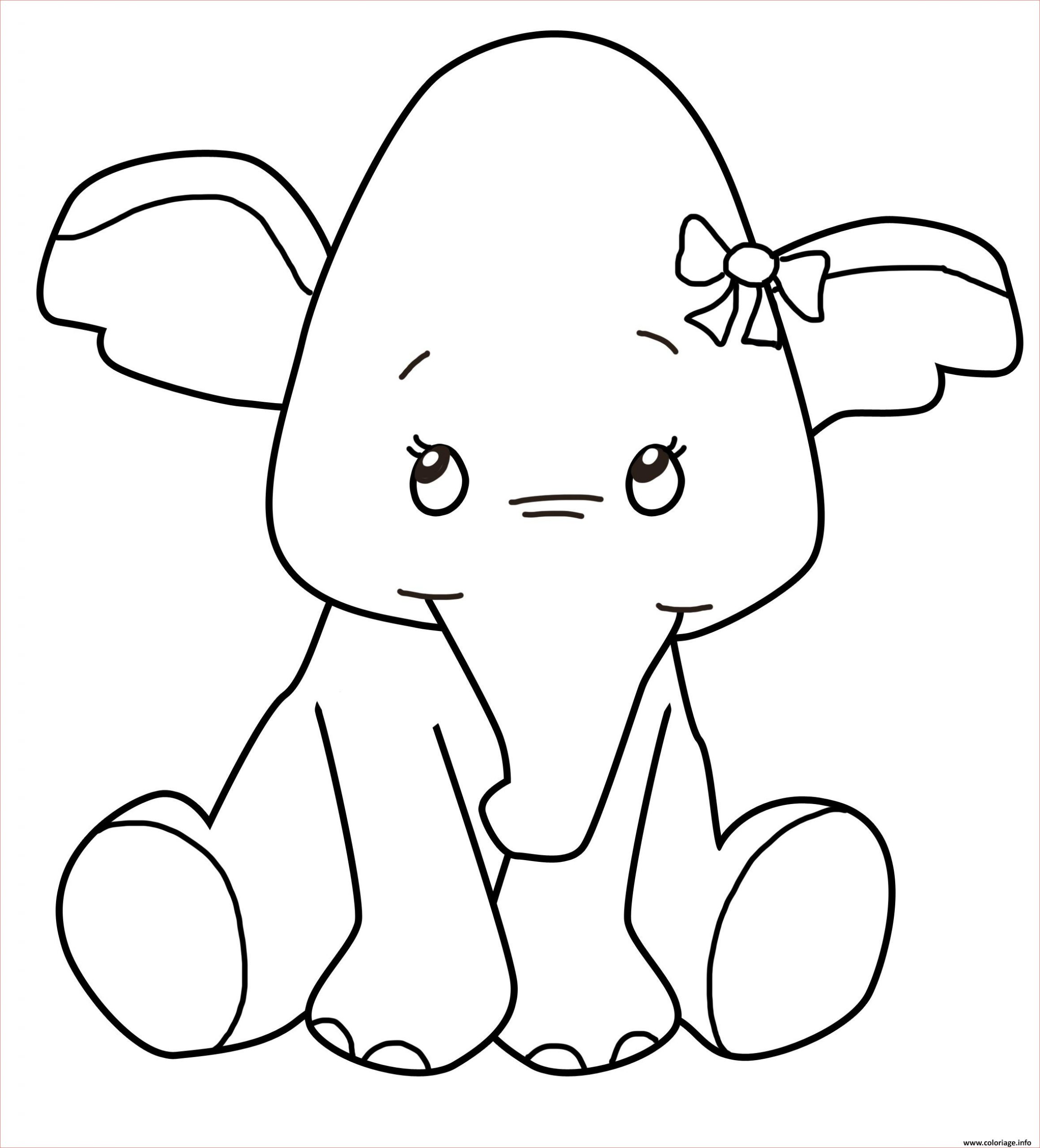 bebe elephant animaux enfants coloriage
