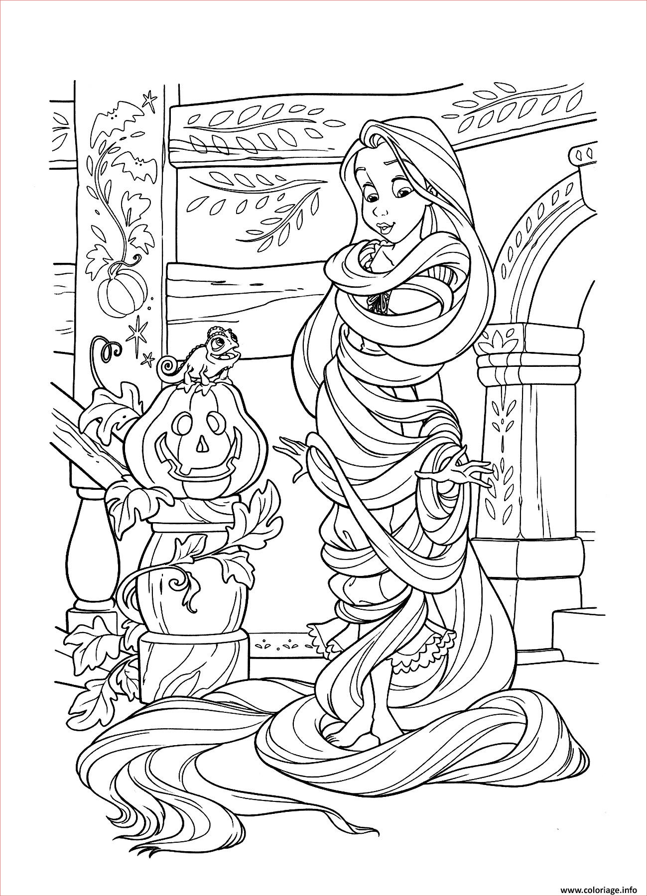 halloween disney princesse raiponce coloriage dessin