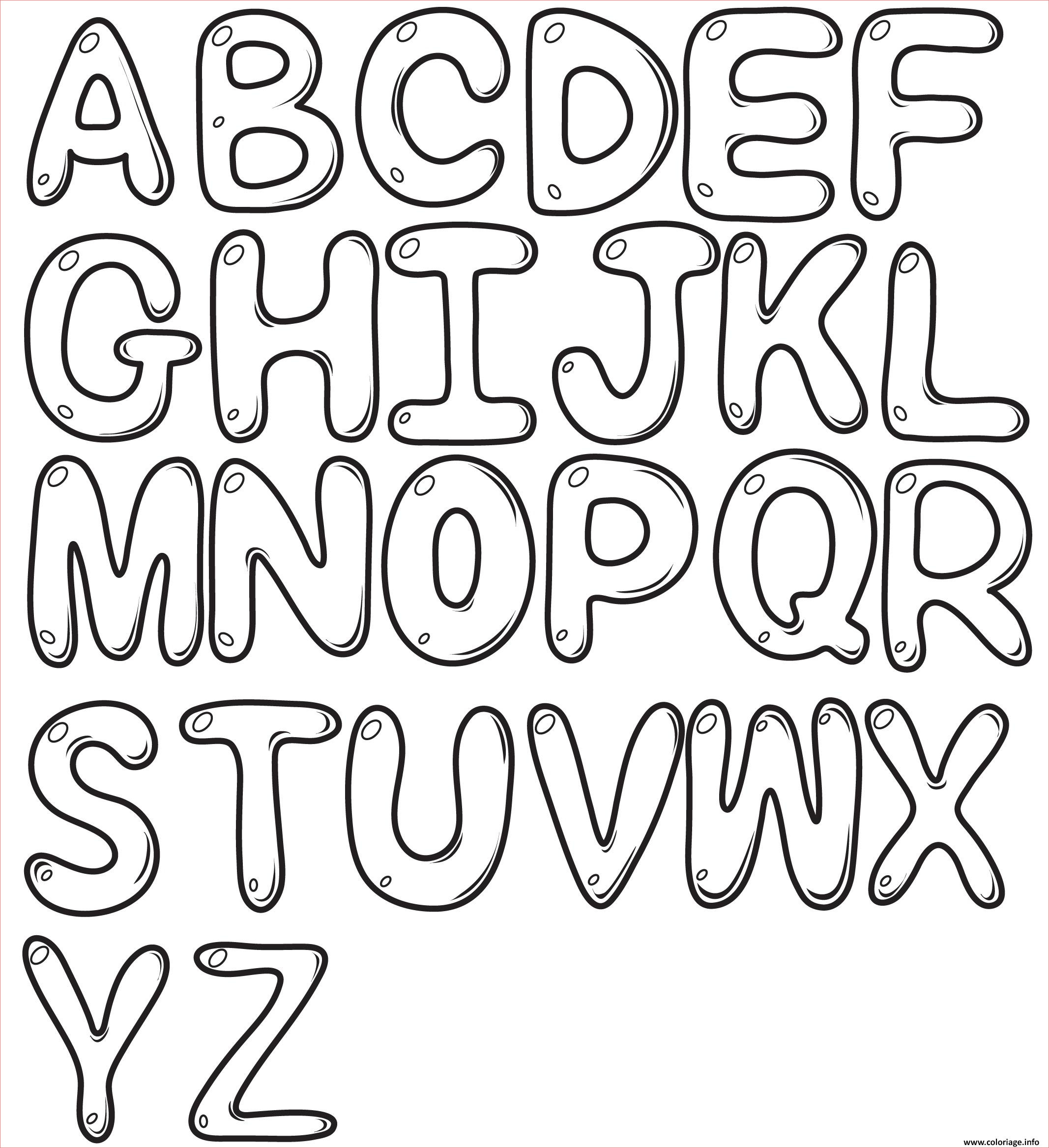 bubble letters alphabet az coloriage