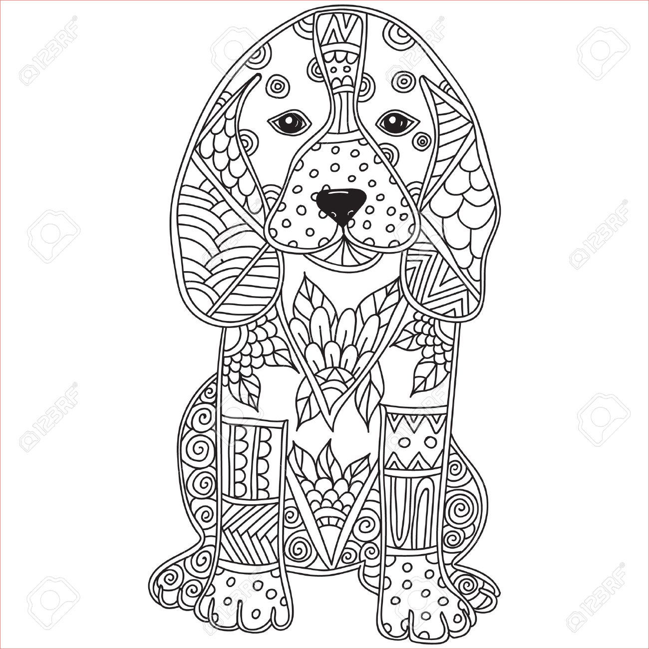 coloriage chien adulte anti stress ou enfants doodle animal dessine encequiconcerne coloriage adulte animaux