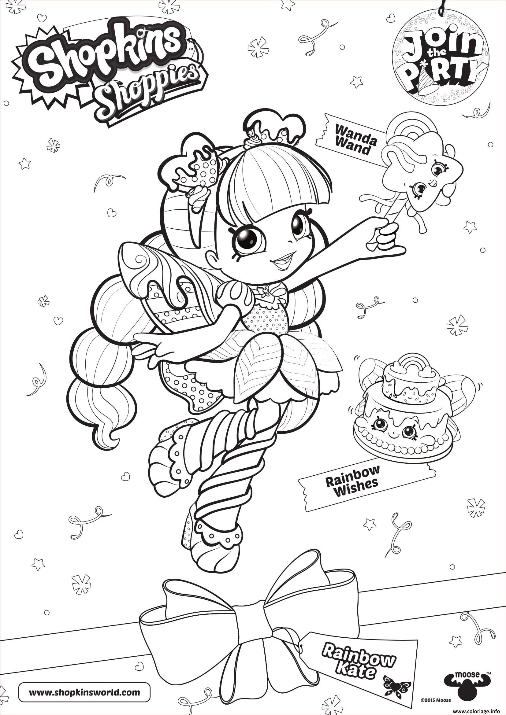 shopkins shoppies join the party wanda wand rainbow wishes coloriage
